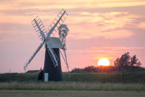 Ashtree Farm Drainage Mill at Sunset