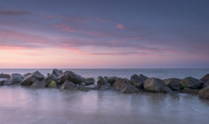 Happisburgh beach at sunset