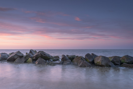 Happisburgh beach at sunset