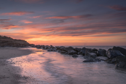 Happisburgh beach at sunset