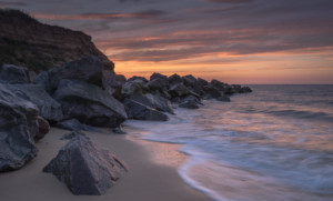 Happisburgh beach at sunset