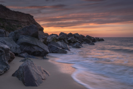 Happisburgh beach at sunset