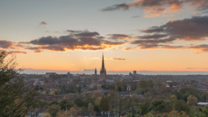 Norwich City at sunset