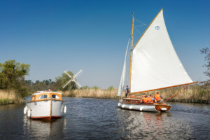 Sailing boat on the River Ant near How Hill