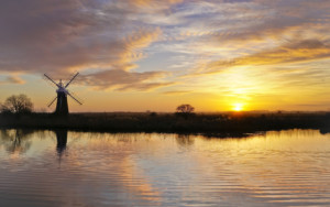 St Benets Windpump at Sunset