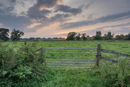 Sunset in the Norfolk countryside