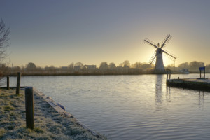 Frosty Thurne Windpump at Sunrise